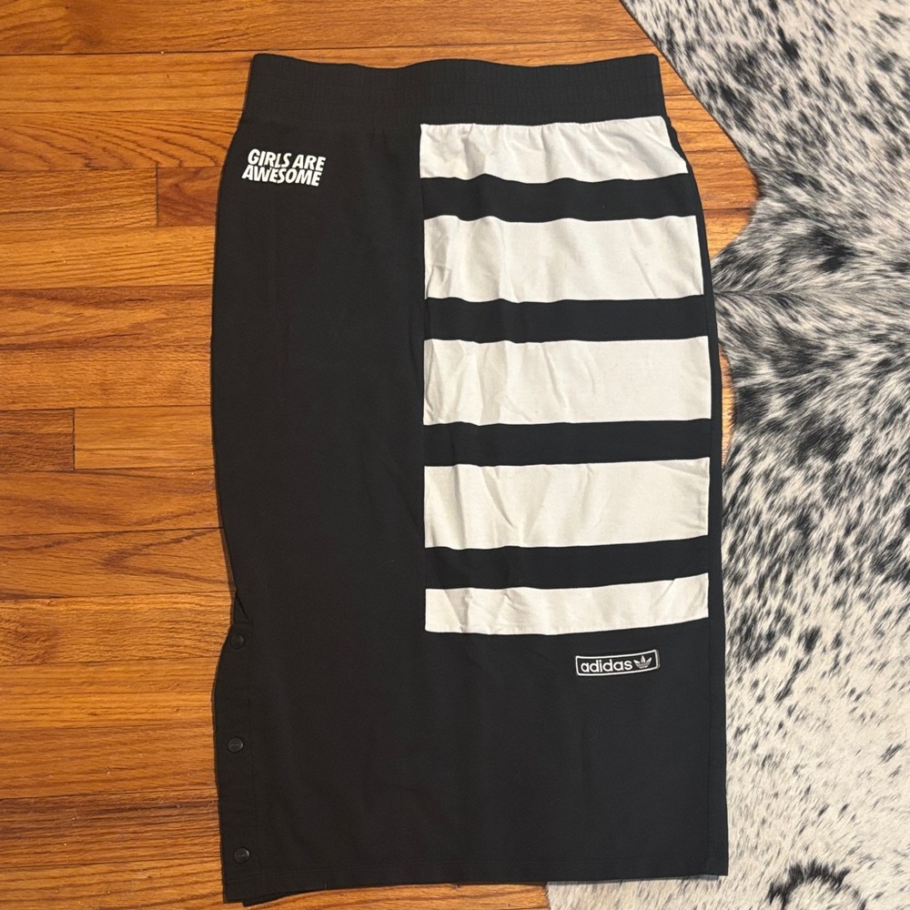 Adidas Black “Girls are Awesome” midi skirt